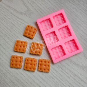 MOLDE DE SILICONA GALLETAS CUADRADO X 6 UNIDADES