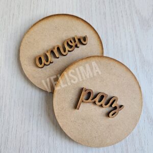 TAPA FIBROFACIL 8X8 PARA VELA "AMOR/PAZ"