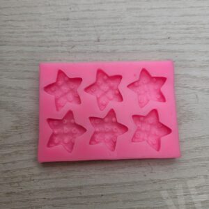 MOLDE DE SILICONA GALLETAS ESTRELLAS X 6 UNIDADES