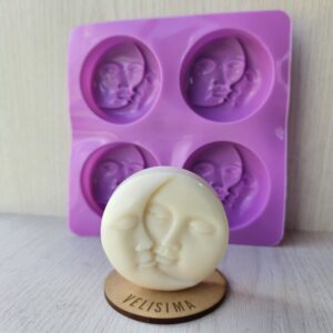MOLDE DE SILICONA SOL Y LUNA X 4 UNIDADES