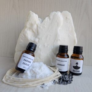 COMBO 2 (2kg cera, 200g endu., 3 esen., 5m pab., 50 ojal.)
