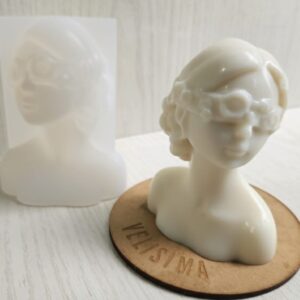 MOLDE DE SILICONA MUJER CON OJOS TAPADOS