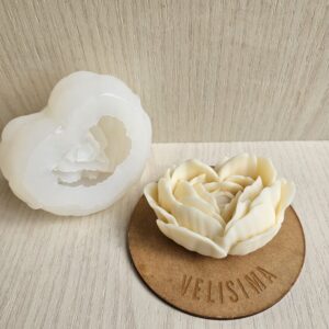 MOLDE DE SILICONA CORAZON CON PETALOS