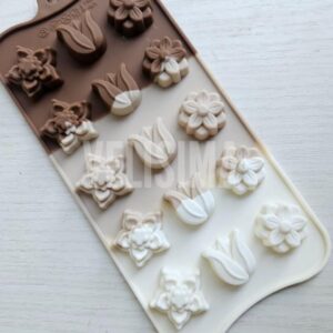 MOLDE DE SILICONA P/ BOMBONES FLORES NRO 4