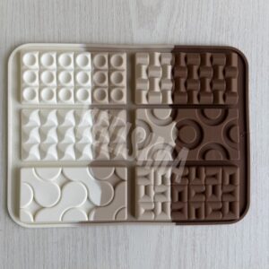 MOLDE DE SILICONA TABLETA CHOCOLATE X 6 SURTIDAS